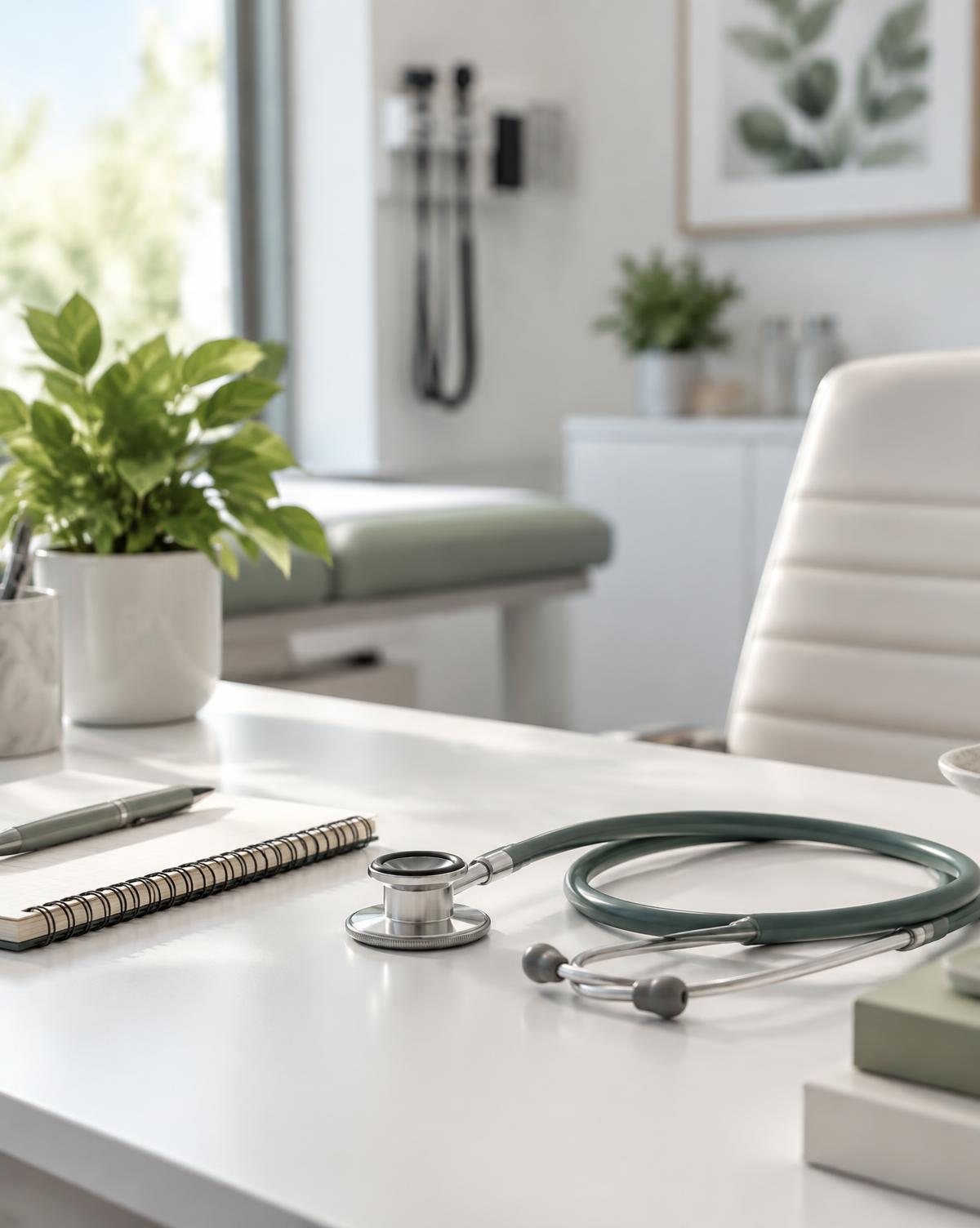 Ambiente preparado para consulta médica